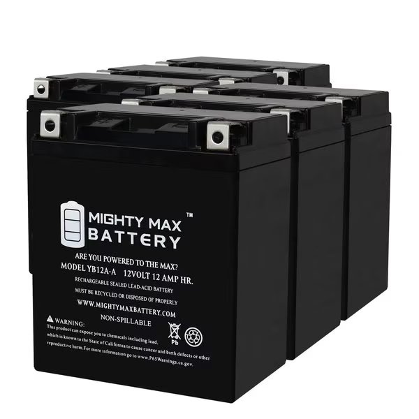 YB12A-A 12V 12AH Replacement Battery compatible with Honda 450 CB450, SS 67-74 - 6PK, Mighty Max Battery, Mfr#: MAX4016136